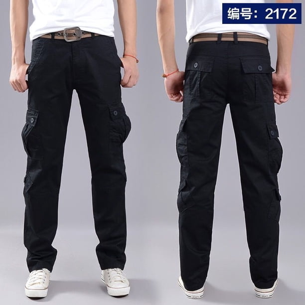 Pantalones informales con varios bolsillos para hombre Tan Jianjun unisex