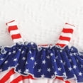 thumbnail image 5 of XFHLMJFF Girls Dress Toddler Sleeveless Spaghetti Strap Summer Independence Day Suspender Striped Star Print Peplum Princess Casual Frocks Cute Sundress, 5 of 5