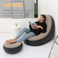 thumbnail image 2 of DICEEVIL Inflatable Deck Chair with Air Pump, Foldable Patio Lounge Chairs with Footstool, Lazy Sofa Lounge Bed Chair for Bedroom, Living Room, Outdoor Travel, Beach Chaise Lounges, Brown, 2 of 9