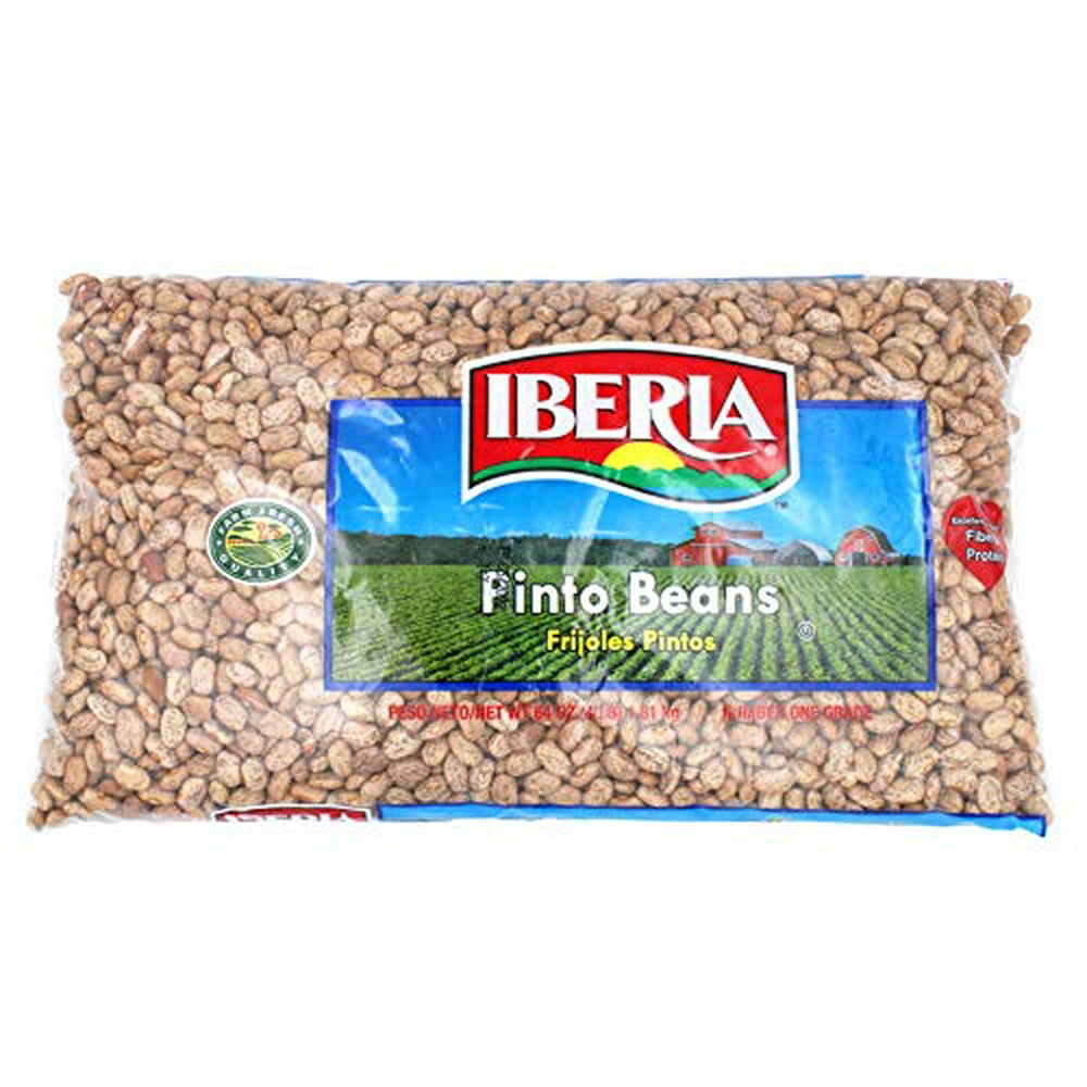 Iberia Pinto Beans 4 lb., Bulk Pinto Beans, Long Shelf Life Pinto Beans with Easy Storage, Rich