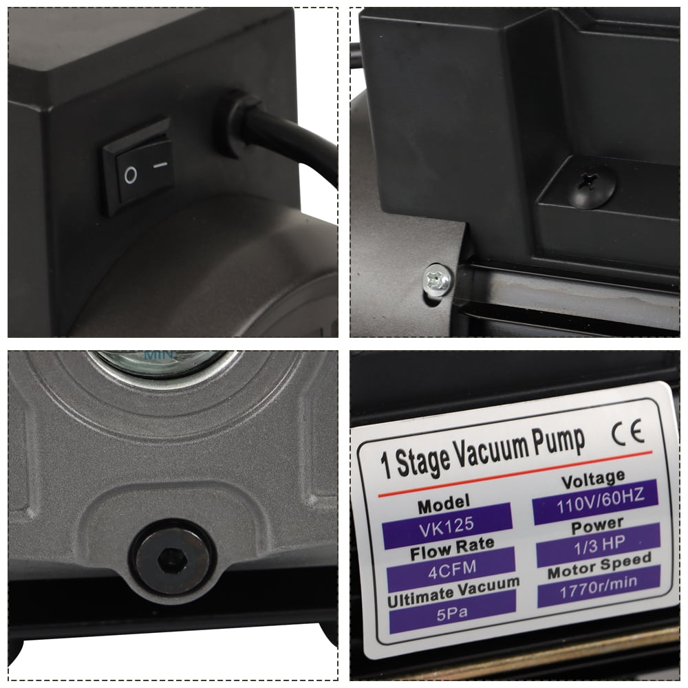 waltyotur Vacuum Pump 4CFM 1/3HP 3000 psi (20.7 MPa) Vacuum Pump Black