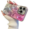 thumbnail image 6 of Designed for iPhone Case,Luxury Aurora Gradient Glitter with Camera Protective Shockproof Protective Cover Phone Case (iPhone 12 Pro,Red), 6 of 6