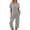 Gray, variant on Women's V-Neck Pajama Set, Short Sleeve Top & Long Pants, Spring Summer Casual Sleepwear & Lounge Suit Yellow XL
