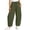 Green, variant on Women's Crinkle Gauze Cotton Pants Elastic Drawstring Waist Harem Lantern Pant Loose Baggy Casual Trousers with Big Patch Pockets Pink,XL