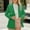 Green, variant on Blazer for Women Long Sleeve Jacket Notch Laple Suit Front Lined Outerwear Two Buttons with Flap Pockets Multicolor L