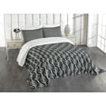 thumbnail image 3 of Ambesonne Abstract Quilted Bedspread Set 3 Pcs, Scribble Round Spirals, King Size, White and Black, 3 of 5