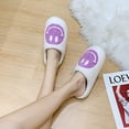 thumbnail image 4 of PacificPlex Slippers Womens Plush Happy Face 9-10.5 Purple, 4 of 7