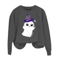 thumbnail image 1 of NMMUED Chandails d'Halloween pour Femmes, Chandail Surdimensionné pour Femmes, Jolis Chandails d'Halloween, Chandail à Col Rond Surdimensionné pour Femmes, T-Shirts d'Halloween pour Femmes, Gris G, 1 of 4