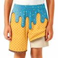 thumbnail image 4 of JAJAHO Boys Girls Athletic Shorts With Liner Ice Cream Printed Loose Fit 2 In 1 Running Shorts With Pockets For Unisex Kids 2-14Y, 4 of 4