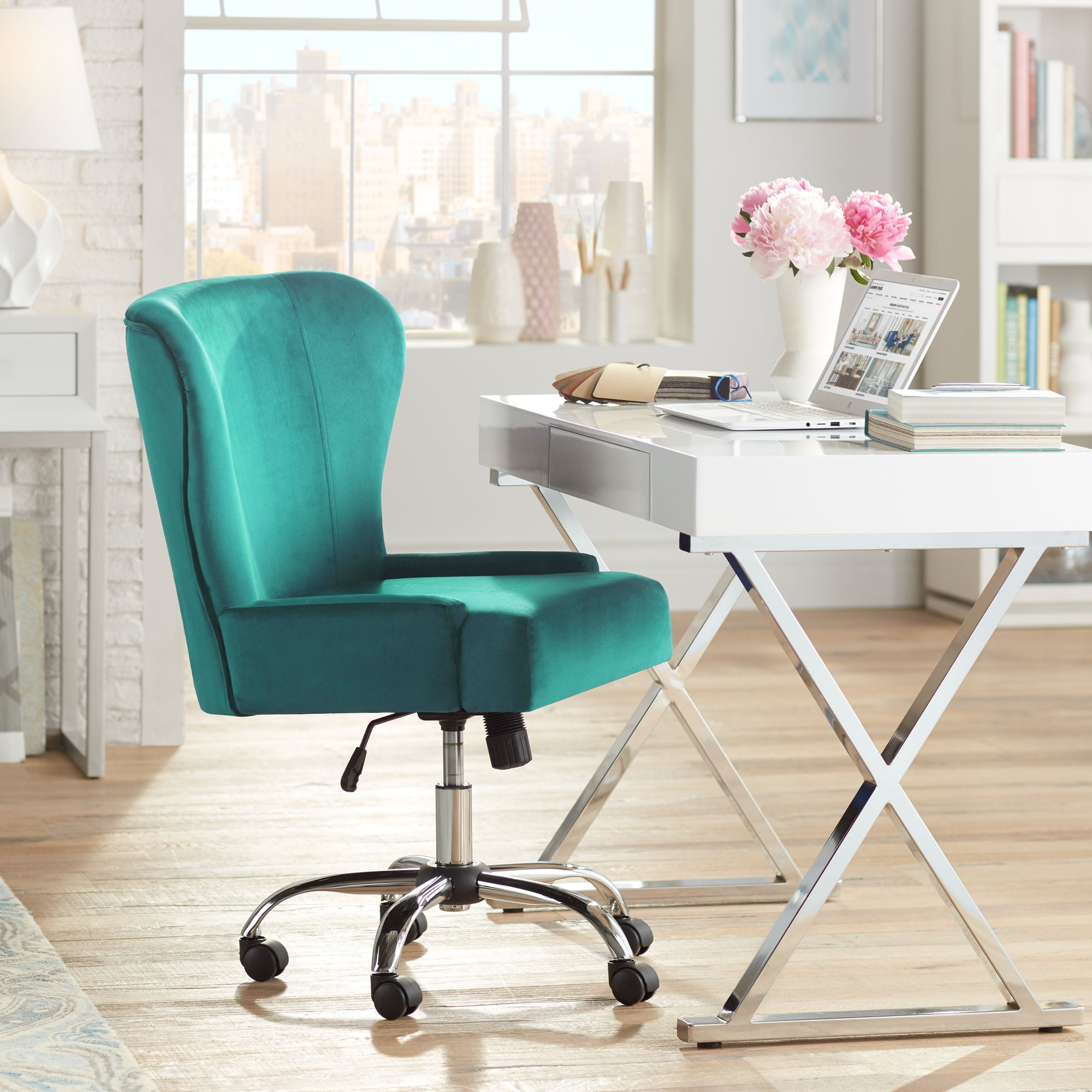 Studio 55d Erin Teal Fabric Adjustable Office Chair Walmartcom Studio 55d Erin Teal Fabric Adjustable Office Chair Walmartcom