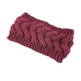 thumbnail image 2 of Bandeau d'Hiver pour Femmes Élasticité Protecteur de Tête Chaud pour Course en Plein Air Cache-Oreilles Simple Style Accessoires pour Cheveux pour Femmes Rouge Violacé, 2 of 8