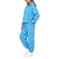 thumbnail image 4 of Comfy Sets for Women Clothing Casual Elastic Waist Joggers Matching Long Sleeve Hoodies Polka Dot Solid Lounge Trendy Sets with Pockets Blue L, 4 of 5