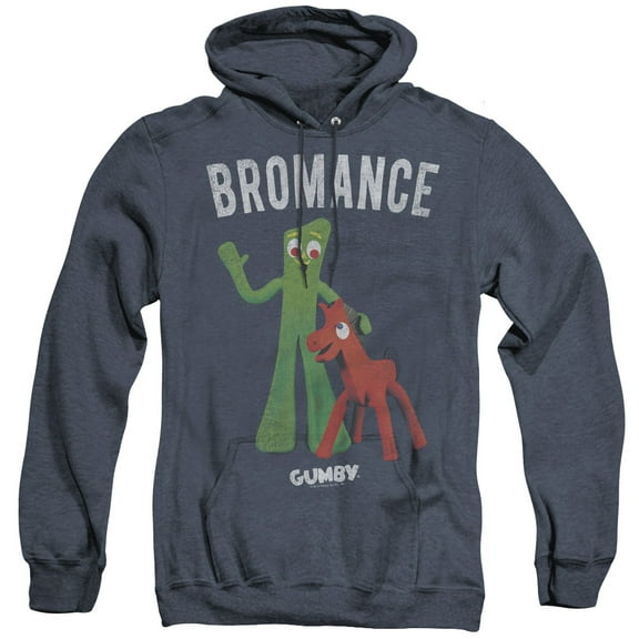 Gumby Bromance Adult Heather Hoodie Sweatshirt Navy
