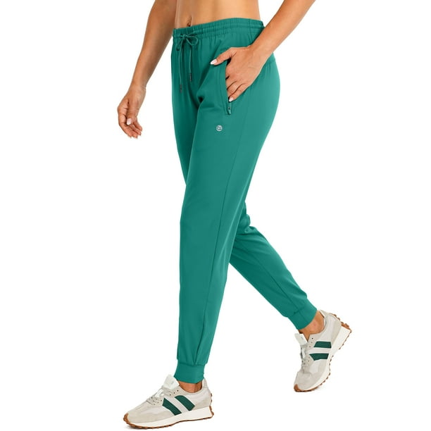 G Gradual Women's Joggers Pants with Zipper Pockets Tapered Running  Sweatpants for Women Lounge, Jogging (Green, Small) 
