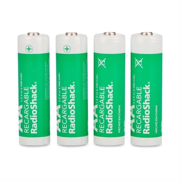 Baterías recargables RadioShack, AAA, 2500 mAh, 4 piezas