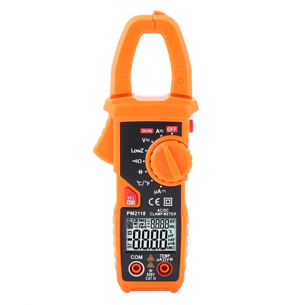 Digital Clamp Multimeter AC DC Voltage Amp Ohm Capacitance Tester Auto Ranging Meter