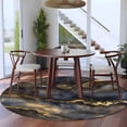 thumbnail image 4 of Brown Marble Round Area&nbsp;Rug 6ft Modern Abstract Art Black Grey Gold Marble Waves Non-Slip&nbsp;Washable Circle Rugs Soft Felt Indoor Floor Mat for Bedroom Kitchen Living Room Bathroom, 4 of 9