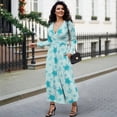 thumbnail image 4 of FKELYI Sea Turtle Coral Print Womens Long Sleeve Maxi Dress Soft V-neck Casual Dress with Pocket Fall Dresses for Spring Winter, 2XL, 4 of 6