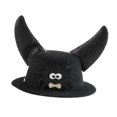 thumbnail image 4 of Gorro con cuernos para mascota de Halloween para perro y gato, decoración cómoda para fiestas, disfraz de Halloween para mascotas, fiestas temáticas Araña de pajarita negra, 4 of 8