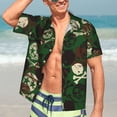 thumbnail image 7 of Fuzoiu Camouflage Skull Print Hawaiian Shirt for Men, Summer Beach Casual Short Sleeve Button Down Shirts, Men’s Beach Summer Shirts with Pocket,XX-Large, 7 of 7