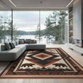 thumbnail image 2 of ODIKA 8'x10' Washable Area Rug Durable, Non-Slip Large Cabin Arrowhead Border Stepped Geometric Livingroom Neutral for Living Room, Under Sectional, Family, 2 of 7