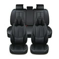 thumbnail image 3 of Coverado Car Seat Covers Full Set, Waterproof Faux Leather Seat Protectors with Head Pillow, Universal Fit Most Cars, Black, 3 of 8