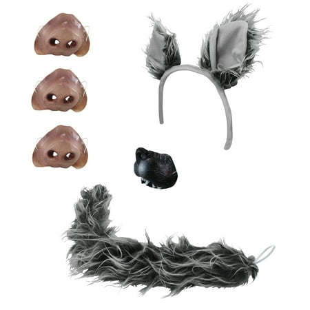 Storybook Bad Wolf Headband Tail Nose 3 Pigs Noses Adult Child Costume Accessory
