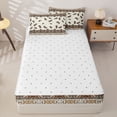 thumbnail image 4 of Homewish Vintage Boho Paisley Zipper Twin Comforter Sets with Fitted Sheet and 2 Pillowcases,Bohemian Damask Floral Zipper Bedding Set,Cream,Reversible,4pcs, 4 of 8
