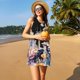 thumbnail image 3 of Easygdp Cute Mushroom Landscape para Vestido Transpirable de Mujer, Vestido Suelto de Manga Corta con Pliegues y Bolsillos para el Verano, 3 of 7