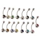 thumbnail image 3 of 15 piezas elegante barra de de vientre de de imitación, joyería de barra de de de cristal multicolor, 3 of 9