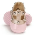 thumbnail image 3 of Styles I Love Infant Baby Girl Princess Rivet Studded T-Strap Soft Sole Anti-Silp Crib Shoes Prewalker 0-18M, 4 Colors (6-12 Months, Pink), 3 of 5