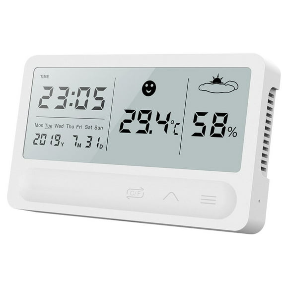 Multifunctional Electronic Clock with Lcd Large Screen Weather Pattern Temperature and Humidity Meter Clock with Temperature