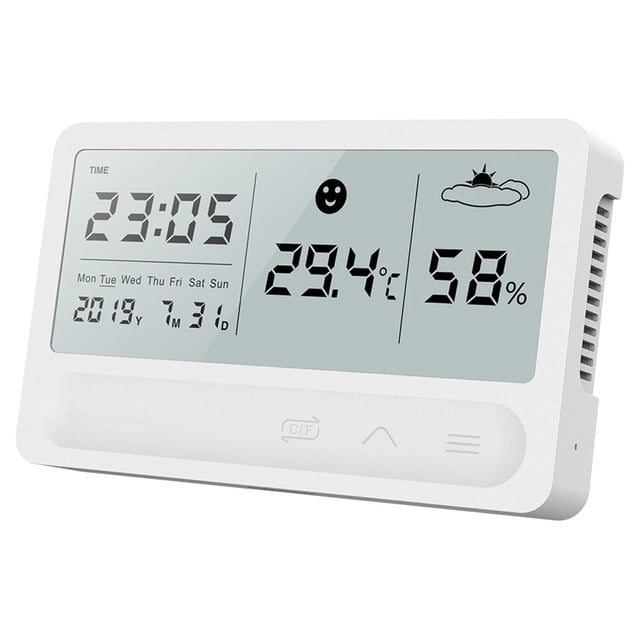 Clock with Temperature Multi Functional Electronic Clock with Lcd Large Screen Weather Mode Thermometer and Hygrometer