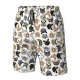 thumbnail image 5 of Kdxio Cute Cats Pattern Mens Casual Shorts - Drawstring Summer Beach Sports Shorts for Men, 5 of 9