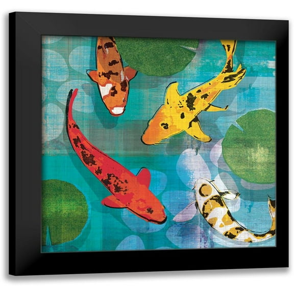 Venter, Tandi 12x12 Black Modern Framed Museum Art Print Titled - Lucky Koi I