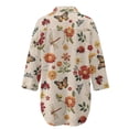 thumbnail image 5 of Xoenoiee Dragonfly Butterfly Bee Ladybird Daisy Flower Print Swimsuit Coverup for Women Lapel Collar Bathing Suit Cover Up for Swimwear Button Down Beach Shirt Dresses for Ladies, XL, 5 of 7