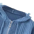 thumbnail image 4 of EFINNY Women's Casual Zipper Hooded Fringed Knitted Cardigan Knitted Sweater Jacket, 4 of 6