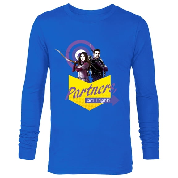 Marvel Hawkeye Kate Bishop Clint Barton Partners Am I Right - Long Sleeve T-Shirt for Men – Customized-Royal