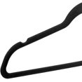 thumbnail image 2 of Space Saving, Heavy Duty Slim Velvet Hangers, Ridged Non-Slip, Chrome Swivel Hook, Black (10), 2 of 7
