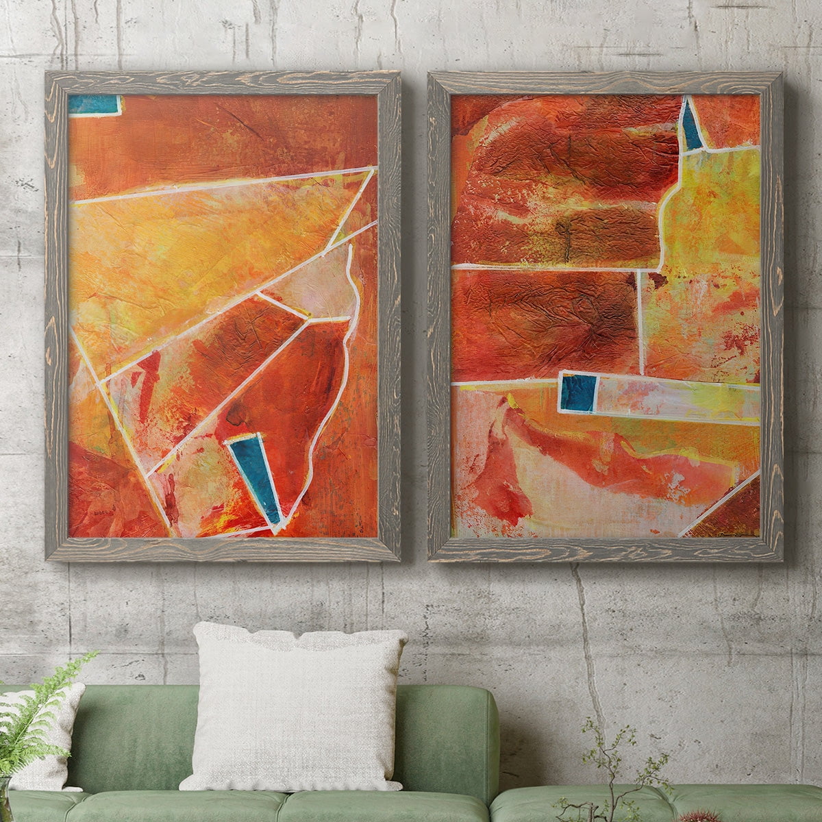 Primary Connection III - Premium Framed Canvas 2 Piece Set - Ready to Hang