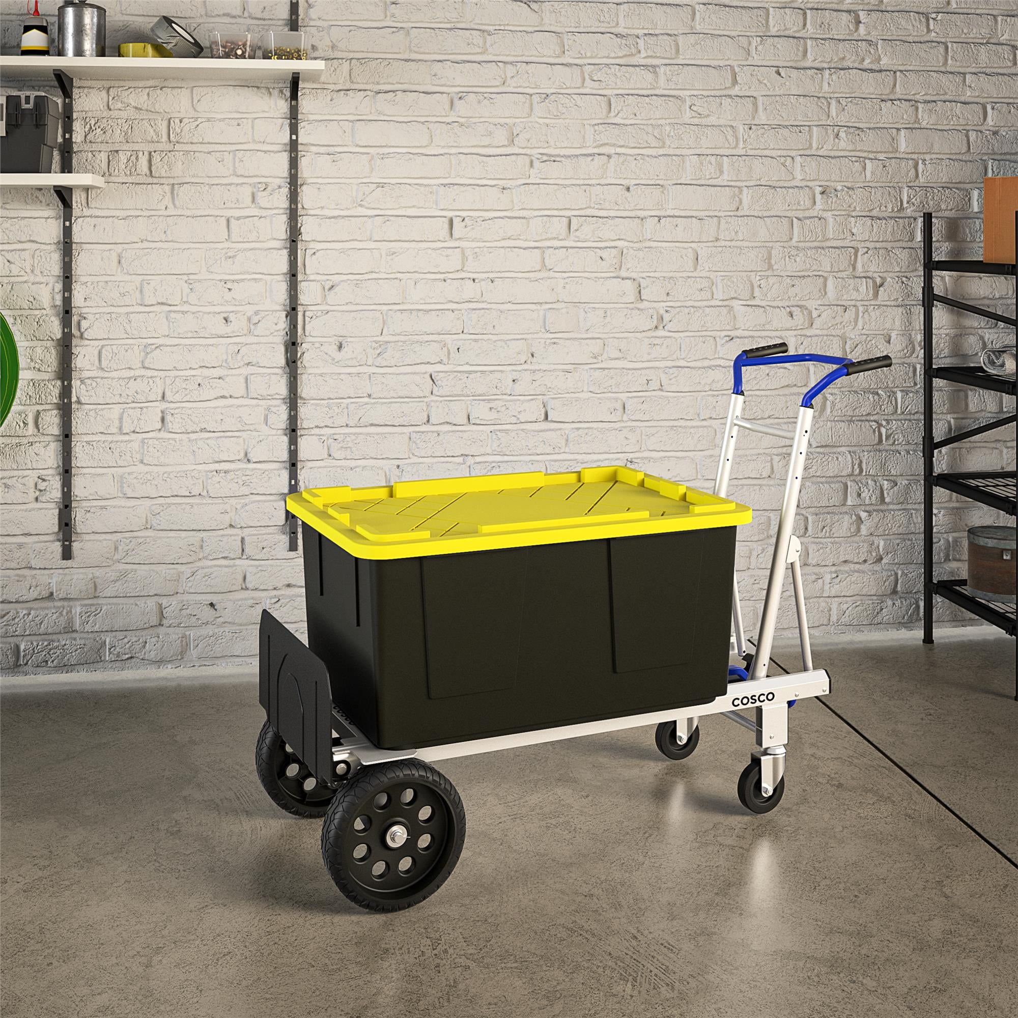 COSCO 3-in-1 Convertible Hand Truck with Folding Toe Plate and Flat-Free Wheels, Heavy-Duty Dolly with Aluminum/ Steel Frame, 800/1000 lb Capacity, Ideal for Moving Heavy Loads, Blue