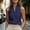Blue, variant on Women's Halter V-Neck Sleeveless Top, Lightweight Crinkled Fabric Blouse with Stand Collar, Elegant Casual & Beach Wear Beige XXXL