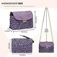 thumbnail image 6 of SCRAWLGOD Leopard Print Violet Crossbody Purse for Women Leather Daily Small Purses Minimalist Women's Crossbody Handbags Metal Buckle Shoulder Bags with Chain Strap, 6 of 7