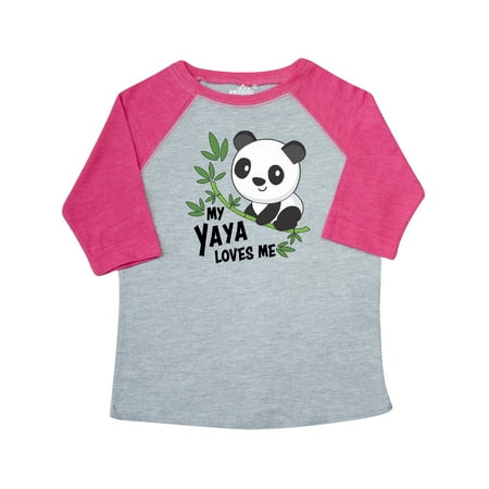 

Inktastic My Yaya Loves Me- cute panda Gift Toddler Boy or Toddler Girl T-Shirt