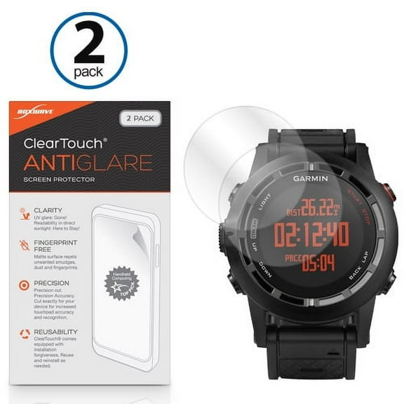 Garmin Fenix 2 Screen Protector, BoxWave® [ClearTouch Anti-Glare (2-Pack)] Anti-Fingerprint Matte Film Skin for Garmin Fenix 2