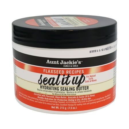 Aunt Jackie's Flaxseed Recipes Seal It Up Hydrating Sealing Butter, 7.5 Oz, Pack of 12