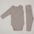 thumbnail image 2 of Tisuna Fall Outfit Set For Kids Boys Stretch Solid Color Long Sleeve Crewneck Romper And Pants 2 Pieces Outfit Set For Children Going Out Playwear Size 18-24 Months, 2 of 3