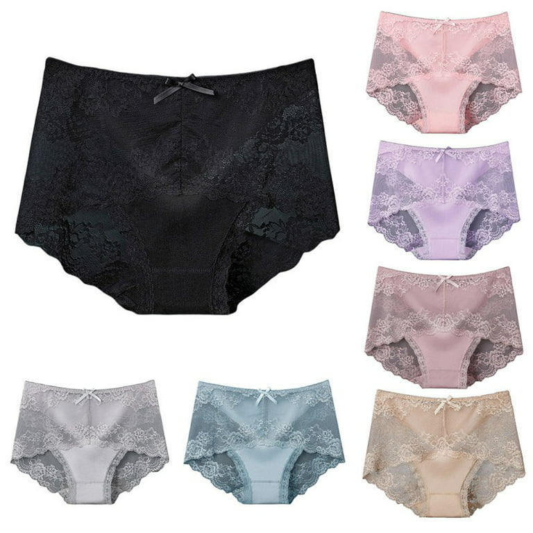 Bowake Women's Lace Soft Comfortable Underwear Mid-Rise Briefs Breathable  Panties, please buy one or two sizes larger than normal 