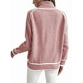 thumbnail image 5 of Fall Sweaters for Women Trendy Cute Cozy - Long Sleeve Colorblock Knitted Pullover Tops Pink XL, 5 of 8