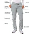 thumbnail image 3 of Adar Addition Scrubs for Women - Skinny Leg Cargo Drawstring Scrub Pants - A6104P - Silver Gray - XL, 3 of 7